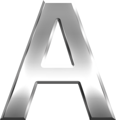 Sliver shiny Alphabet letter A